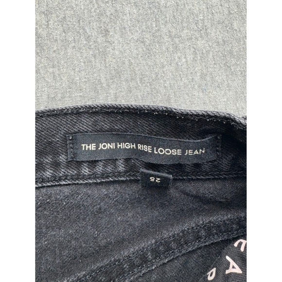 Denim Forum Jeans Womens 26 The Joni High Rise Loose Black Distressed Ripped - Picture 13 of 16